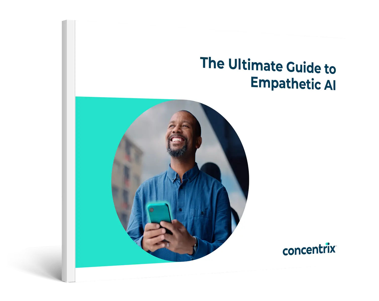 Report cover titled “Ultimate Guide to Empathetic AI” with a stylized illustration related to AI.